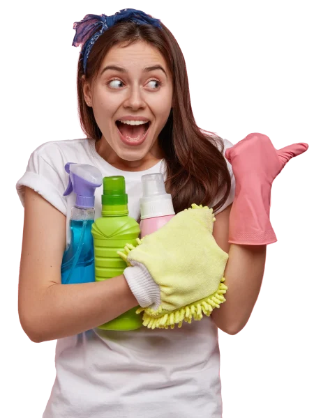 chica señalando sorpresa